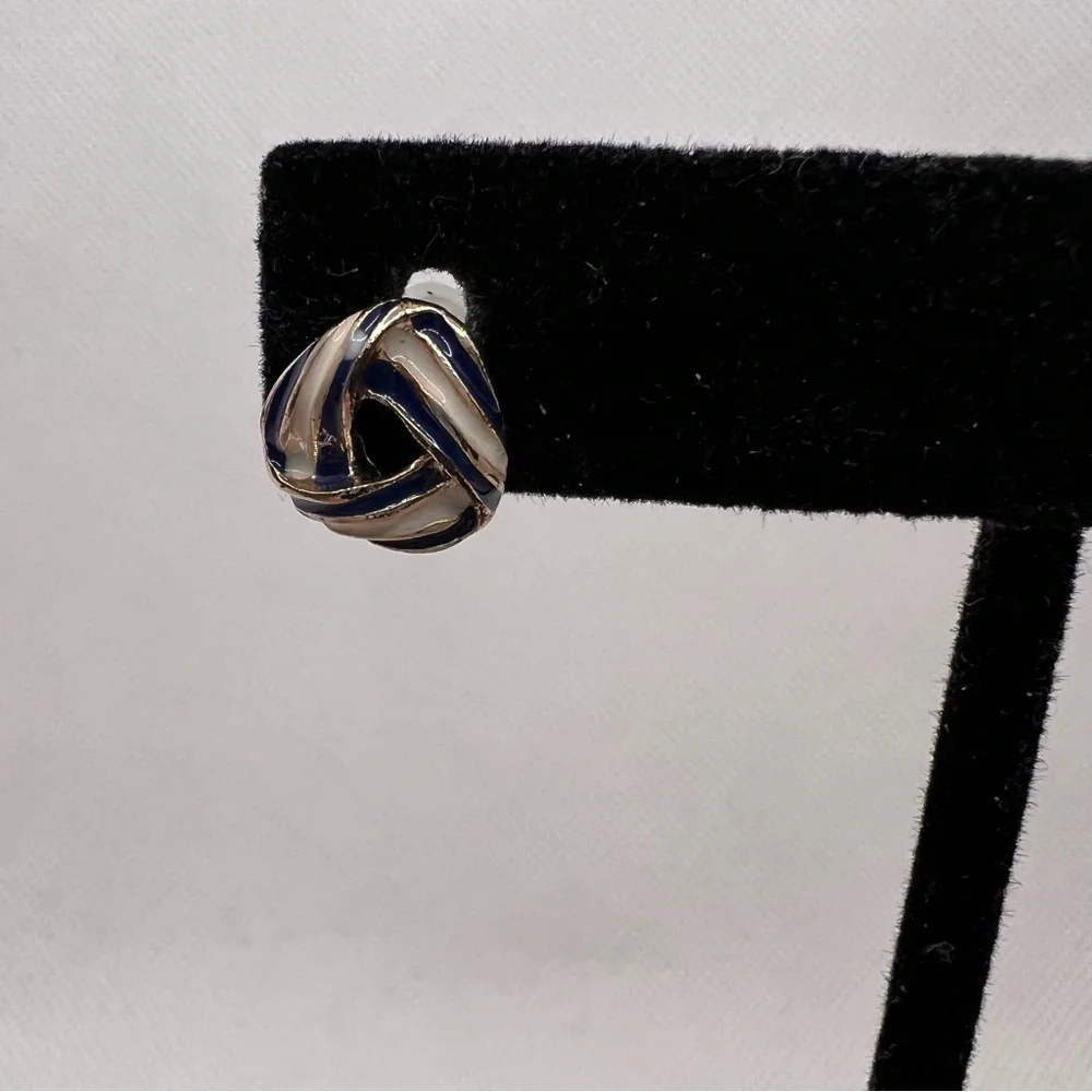 🍭6/$30 Nautical enamel red white and blue geometric post earrings